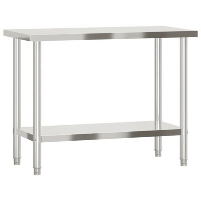 vidaXL Kuhinjski radni stol 110 x 55 x 85 cm od nehrđajućeg čelika