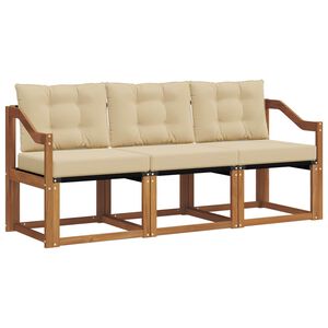 vidaXL Set vanjskih sofa 3 kom. Prirodna i bež