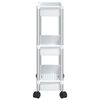 vidaXL Kolica za pohranu s 3 razine srebrno-bijela aluminijska