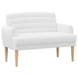 vidaXL Ljubavni kauč s gumbima Bijela 116 x 67 x 80 cm Tkanina