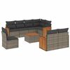 vidaXL 9-dijelni set vrtnih sofa od poliratana s jastucima sivi