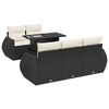 vidaXL 6-dijelni set vrtnih sofa s jastucima crni od poliratana