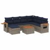 vidaXL 8-dijelni set vrtnih sofa od poliratana s jastucima sivi