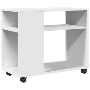 vidaXL Bočni stolić s kotačima bijeli 70x35x60 cm konstruirano drvo