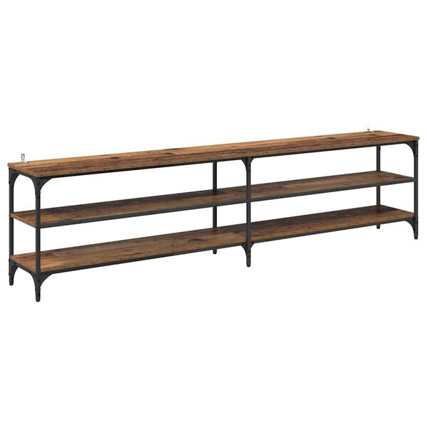 vidaXL TV ormar Staro drvo 200 x 30 x 50 cm Obrađeno drvo i čelik
