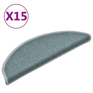 vidaXL Prostirke za stepenice 15 kom 56x17x3 cm morsko plave poluokrugle
