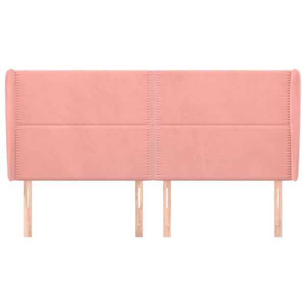vidaXL Uzglavlje s u&scaron;ima ružičasto 163x23x118/128 cm bar&scaron;unasto