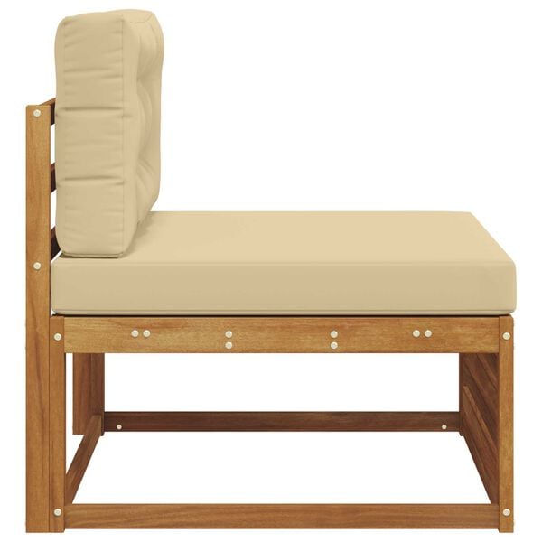 vidaXL Vanjska srednja sofa Čvrsto drvo akacije Prirodna