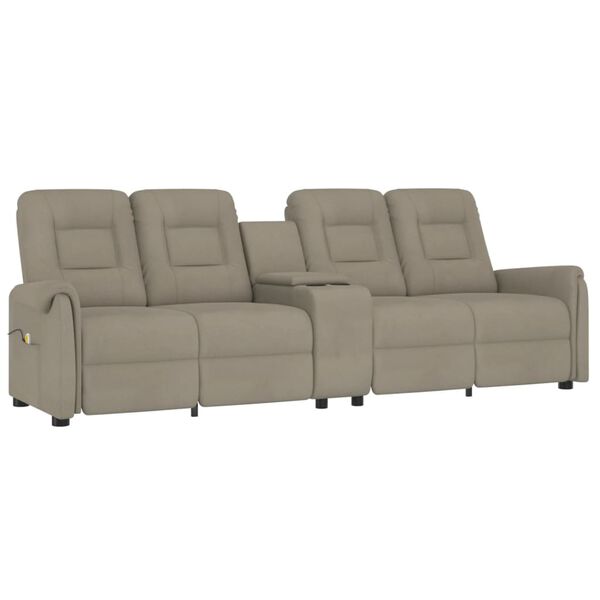 vidaXL Masažni četverosjed s držačem ča&scaron;a svjetlosivi