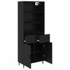 vidaXL Highboard s ladicama Crni hrast 69,5 x 34 x 180 cm