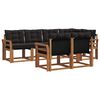 vidaXL Set vanjskih sofa s jastukom 7 pcs Prirodna i crna