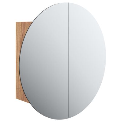 vidaXL Kupaonski ormarić s ogledalom LED boja hrasta 40 x 40 x 17,5 cm