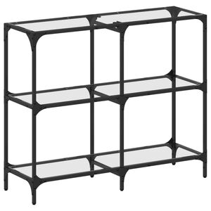 vidaXL Konzolni stol s prozirnom staklenom povr&scaron;inom 98x30x81 cm čelik