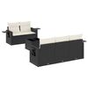 vidaXL 6-dijelni set vrtnih sofa s jastucima crni od poliratana