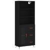 vidaXL Visoka komoda crni 69,5x34x180 cm konstruirano drvo
