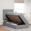 vidaXL Krevet s prostorom za pohranu s LED-om Svijetlo siva Poliester