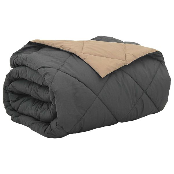 vidaXL Ljetni pokrivač Antracit i taupe 240 x 260 cm Mikrovlakna