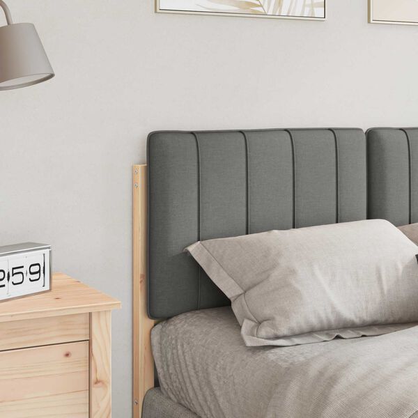 vidaXL Tapecirani uzglavlje s uzglavljem Smeđa i svijetlosiva 120 cm