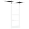 vidaXL Klizna vrata Bijelo 83 x 202 cm Masivna borovina i staklo