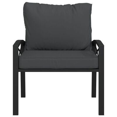 vidaXL Vrtne stolice sa sivim jastucima 2 kom 68 x 76 x 79 cm čelične
