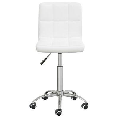 vidaXL Okretna blagovaonska stolica od umjetne kože bijela