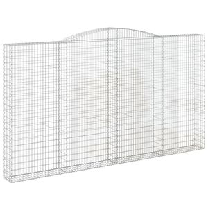 vidaXL Gabionska ko&scaron;ara s lukom 400x30x220/240 cm pocinčano željezo