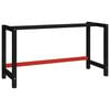 vidaXL Okvir za radni stol metalni 150 x 57 x 79 cm crno-crveni