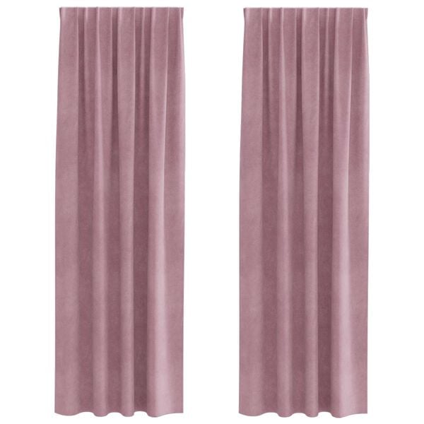 vidaXL Zavjese za zamračivanje 2 pcs Tamno ružičasta 140 x 260 cm