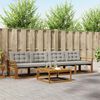vidaXL Set vanjskih sofa s jastukom 5 pcs Prirodna i svijetlo siva