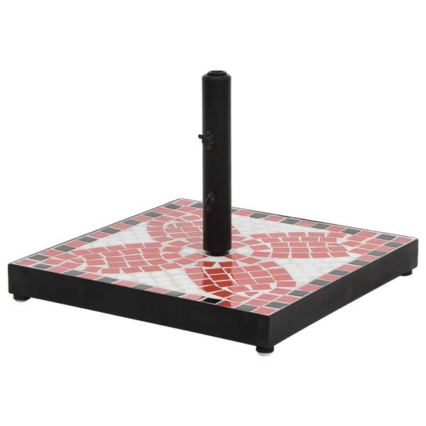 vidaXL Postolje za suncobran terakota i bijelo četvrtasto 12 kg