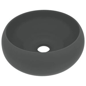 vidaXL Luksuzni okrugli umivaonik mat tamnosivi 40 x 15 cm keramički