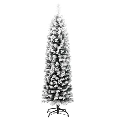vidaXL Tanko umjetno božićno drvce sa snijegom zeleno 120 cm PVC