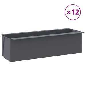 vidaXL Kutije za cvijeće za euro palete 12 kom sive 36x13,5x9,5 cm PP