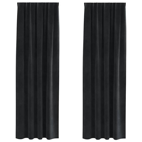 vidaXL Zavjese za zamračivanje 2 pcs Crna 140 x 260 cm Bar&scaron;un