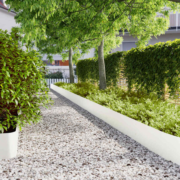 vidaXL Rubovi za travnjak 10 kom Bijeli 25x103 cm Hladno valjani čelik