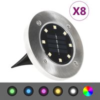 vidaXL Solarne podne svjetiljke 8 kom s LED žaruljama RGB