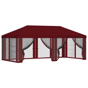 vidaXL Pokrov za gazebo s bočnim zidovima 6 x 3 m Tamno crvena