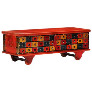 vidaXL Kutija za pohranu crvena 110x40x40 cm masivno bagremovo drvo