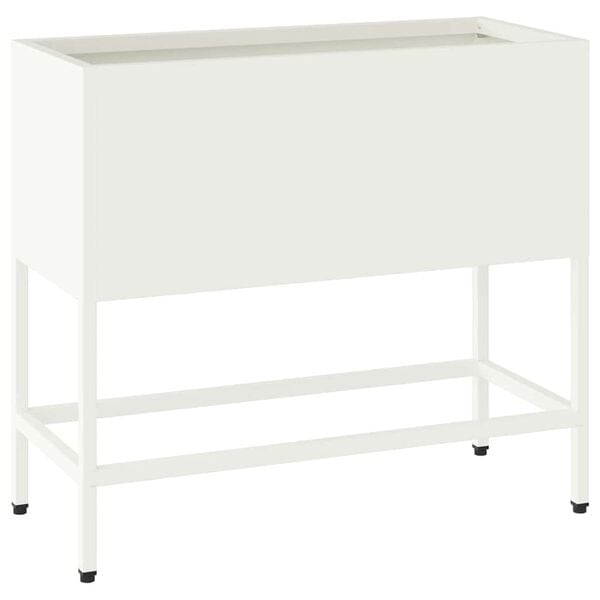 vidaXL Povi&scaron;eni Vrtni Planter Bijelo 60 x 26 x 48 cm Čelik