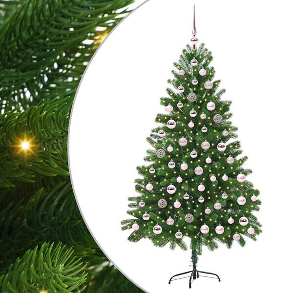 vidaXL Božićno drvce s 300 LED svjetlima s stalakom Zelena 180 cm PE
