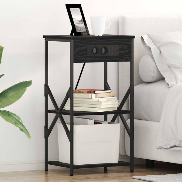 vidaXL Noćni ormar Crni hrast 41 x 31 x 76 cm Konstruirano drvo