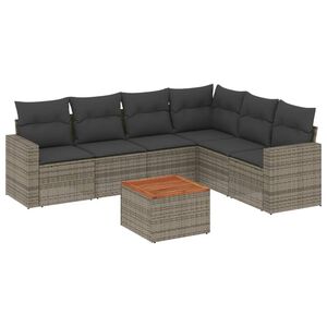 vidaXL 7-dijelni set vrtnih sofa sivi od poliratana
