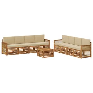 vidaXL Set vanjskih sofa 9 kom. Prirodna i bež