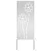 vidaXL Privatnost u vrtu Rezbarija Srebrno 50 x 140 cm Pocinčani čelik