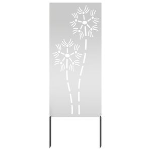 vidaXL Privatnost u vrtu Rezbarija Srebrno 50 x 140 cm Pocinčani čelik