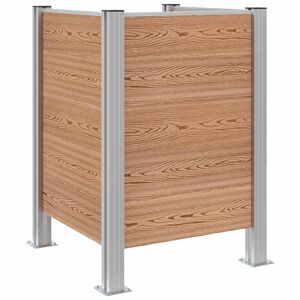 vidaXL Ograda za kante za smeće Smeđa 85 x 85 x 115 cm Aluminij i WPC