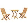 vidaXL Sklopivi bistro set 3 kom. Smeđa Čvrsto drvo akacije