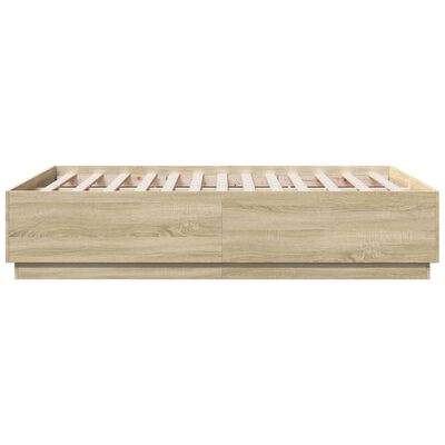 vidaXL Okvir za krevet boja hrasta 140x190 cm od konstruiranog drva