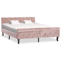 vidaXL Okvir za krevet ružičasti baršunasti 140 x 200 cm