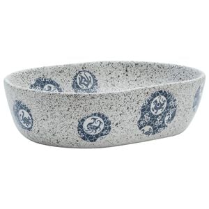 vidaXL Nadgradni umivaonik sivo-plavi ovalni 47 x 33 x 13 cm keramički